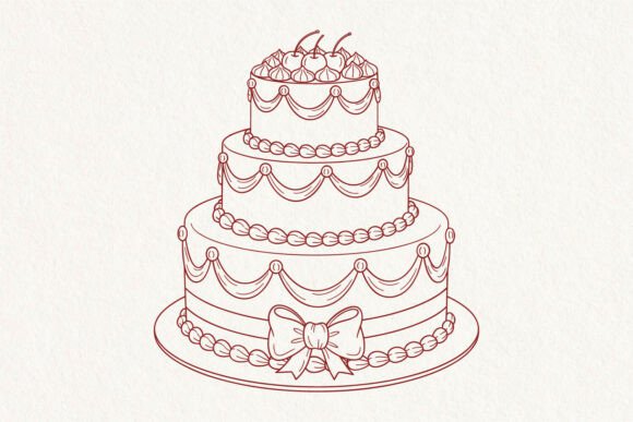 3 Tier Wedding Cake SVG