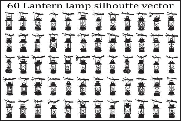 60 Lantern Lamp Silhouette Vector: Graphics & Illustrations for Warm, Themed Branding