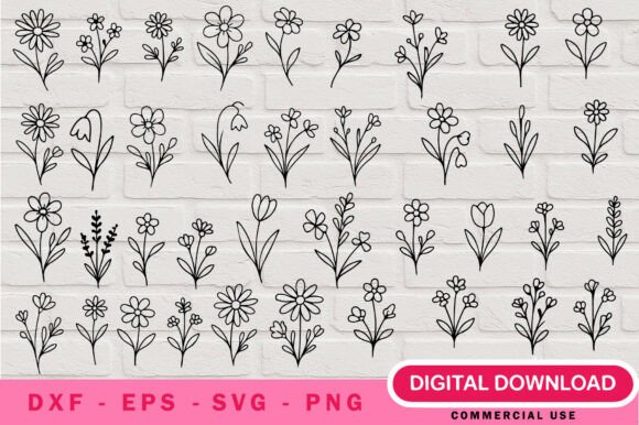 A Craft Designer's Review of the Wildflower Outline SVG Bundle