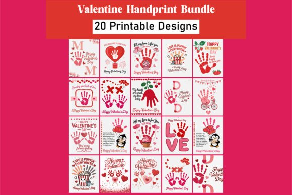 A Valentine Handprint Craft Design for Business Graphics