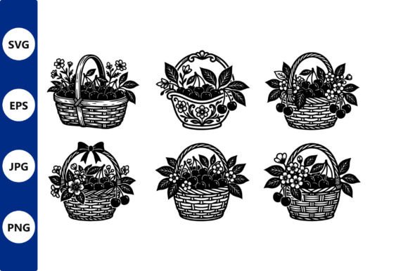 Basket Designs Vector Illustration: Graphics & Illustrations for Handmade Brands