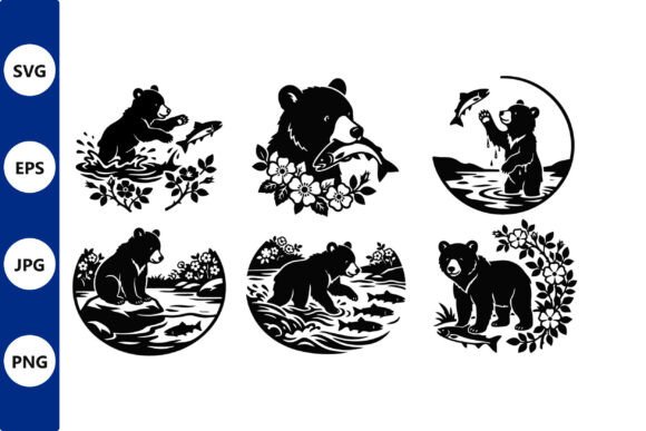 Bear Silhouette Collage: Graphics & Illustrations