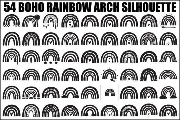 Boho Rainbow Arch Silhouette Bundle: Graphics & Illustrations