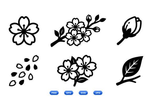 Cherry Blossom Clipart Pack: Floral Graphics & Illustrations