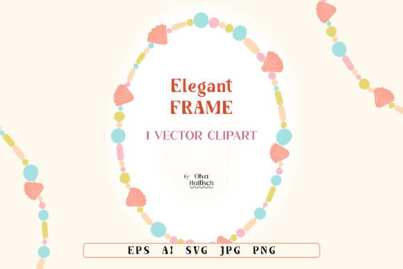 Cute Beaded Jewelry Vector Frame Clipart: Graphics & Illustrations