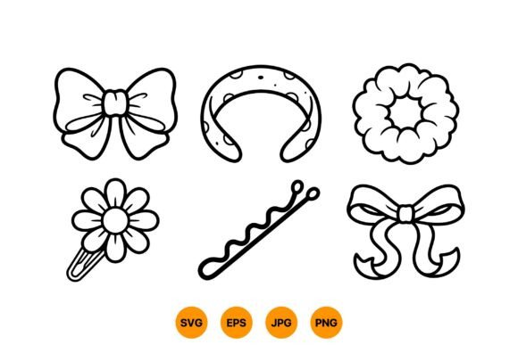 Cute Hair Accessories SVG Pack: Graphics & Illustrations