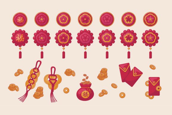 Fu Blessings Graphics for Lunar New Year Crafting