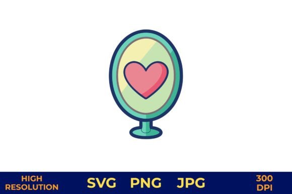 Heart Mirror Vector Illustration Design: Graphics & Illustrations for Local Brands