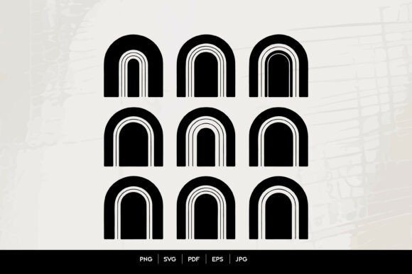 Minimal Arch Rainbow SVG Set: Graphics & Illustrations