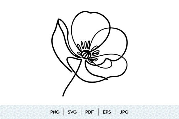 Minimalist One Line Flower Vector Art: Graphics & Illustrations
