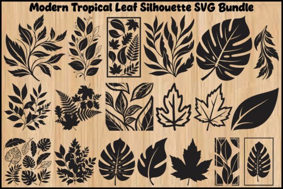 Modern Tropical Leaf Silhouette SVG: Graphics & Illustrations for Polished Publishing