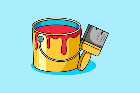 Red Paint Can and Brush: Bold Illustrations & Graphics for Creative Brands