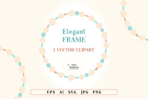 Round Beaded Pearl Vector Frame Clipart