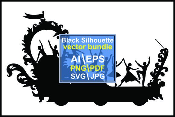 Silhouette of Dancers in Ornate Frame Graphics