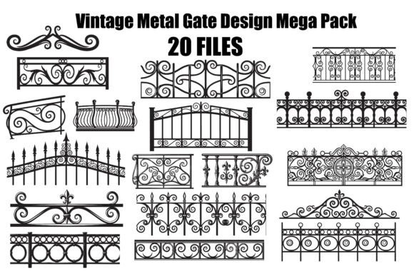 Vintage Metal Gate Design Mega Pack: Graphics & Illustrations