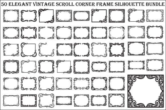 Vintage Scroll Corner Frame Bundle: Graphics & Illustrations